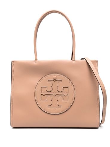 TORY BURCH - Light brown tote bag with embossed logo