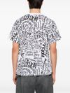 versace jeans couture - T-shirt in cotone bianco con scritte nere - 2