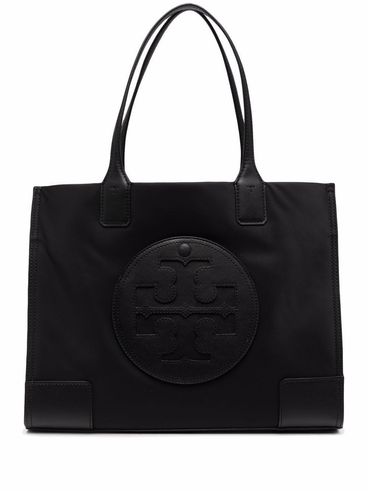 TORY BURCH - Small Ella Shopping bag in recycled fabric with front logo