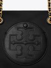 tory burch - Borsa nera con logo in rilievo e tracolla - 1