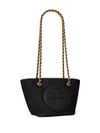 tory burch - Borsa nera con logo in rilievo e tracolla - 2