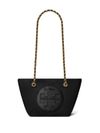 tory burch - Borsa nera con logo in rilievo e tracolla