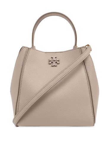 TORY BURCH - Borsa a secchiello beige con logo in rilievo