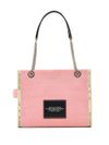 marc jacobs - Pink denim bag with logo and chain handles - 6