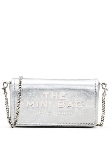 MARC JACOBS - Silver tone leather clutch bag with chain strap