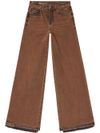 diesel - Rust-effect brown wide-leg jeans