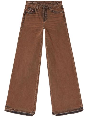 DIESEL - Rust-effect brown wide-leg jeans