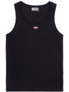 diesel - Black sleeveless t-shirt with logo