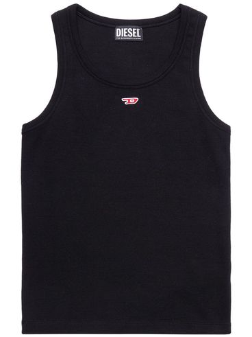 DIESEL - Black sleeveless t-shirt with logo