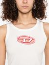 diesel - White tank top with cut-out logo - 1