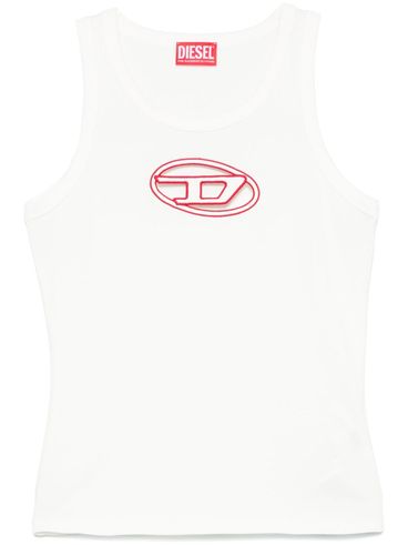 DIESEL - White tank top with cut-out logo