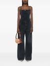 diesel - Long black denim jumpsuit with pockets - 2