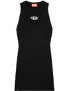 diesel - Black short dress with cut-out logo