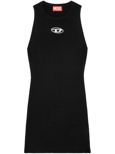 DIESEL - Black short dress with cut-out logo