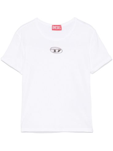 DIESEL - White t-shirt with cut-out logo