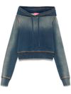 diesel - Distressed blue hoodie by Diesel.