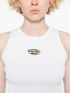 diesel - White tank top with cut-out logo - 1