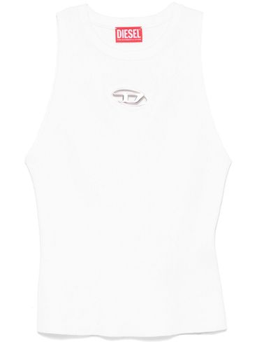 DIESEL - White tank top with cut-out logo