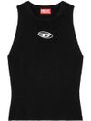 diesel - Black tank top with cut-out logo