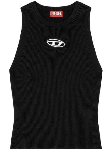 DIESEL - Black tank top with cut-out logo