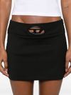 diesel - Black mini skirt with cut-out logo - 1