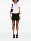 diesel - Black mini skirt with cut-out logo - 3