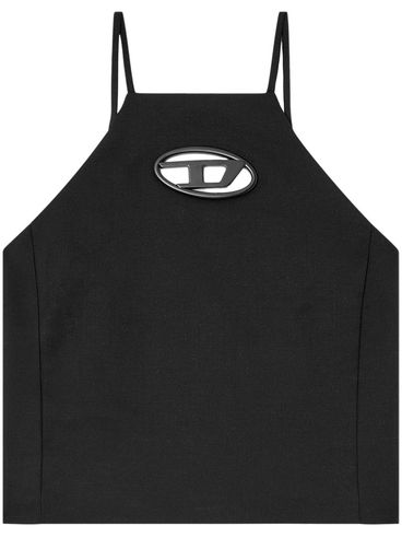 DIESEL - Black tank top with cut-out logo