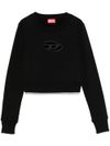 diesel - Black sweatshirt with a cut-out logo - 1