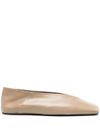 jil sander - Sandy-colored leather ballet flats