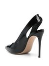 casadei - Black leather slingback pumps - 1