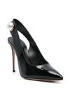 casadei - Black leather slingback pumps - 3