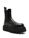 alexander mcqueen - Black glossy leather ankle boots with tank sole - 1