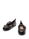 pinko - Black leather ballet flats with wraparound laces - 1