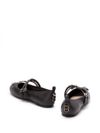 pinko - Black leather ballet flats with wraparound laces - 2