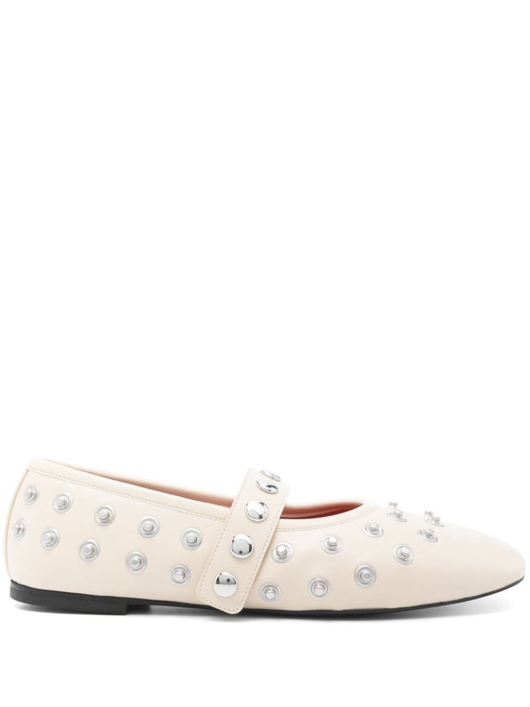 Stella Mccartney Ryder Semi Shine Alt Mat Flats Vanilla In White
