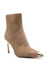 michael kors - Suede ankle boots with golden metal toe - 3