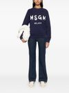 msgm - Felpa girocollo nera con stampa logo - 4