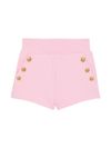 balmain - Pink cotton shorts with elastic waistband