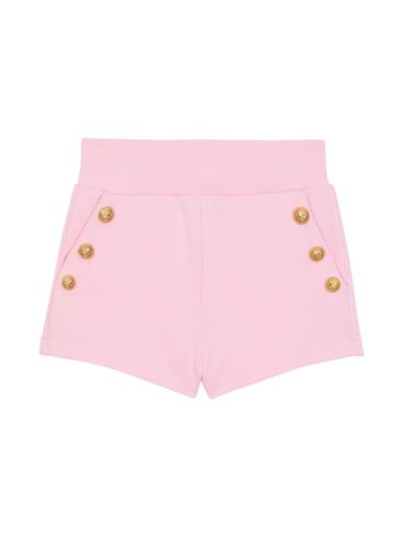 BALMAIN - Pink cotton shorts with elastic waistband