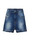 diesel - Shorts in blu jeans con tasche