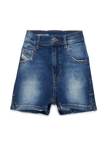 DIESEL - Shorts in blu jeans con tasche