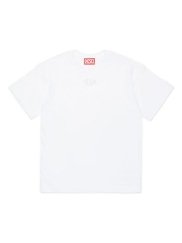 DIESEL - Cotton T-shirt with front logo plaque