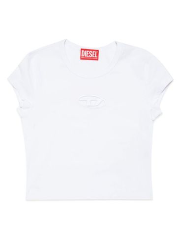 DIESEL - T-Shirt bianca con logo oval