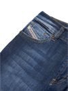 diesel - Dark blue wash-effect long jeans - 3