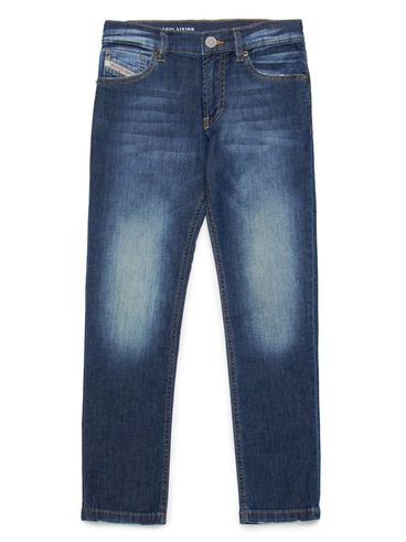 DIESEL - Dark blue wash-effect long jeans