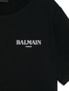 balmain - T-shirt nera a maniche corte con logo - 1