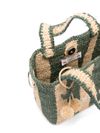 bonpoint - Borsa tote in raffia naturale a righe verdi - 2