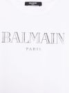 balmain - T-shirt bianca con stampa logo - 1