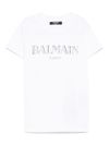 balmain - T-shirt bianca con stampa logo