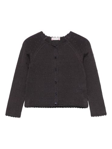 BONPOINT - Cardigan per bambina con scollo rotondo grigio